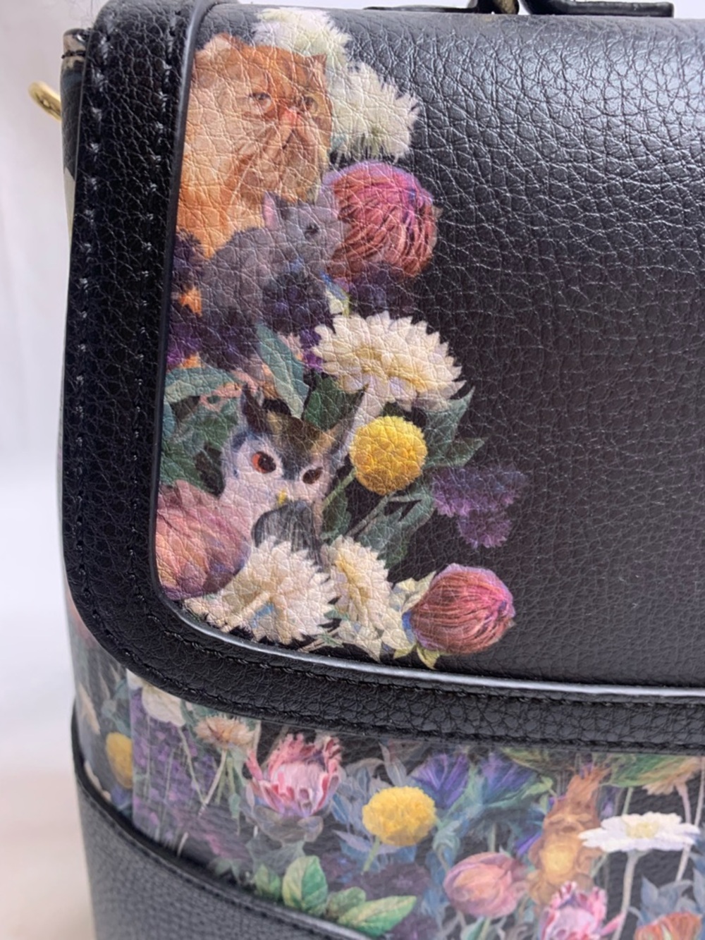BoxLunch Exclusive Harry Potter Botanical Pets Handbag Hedwig Crookshanks Floral - Picture 4 of 12